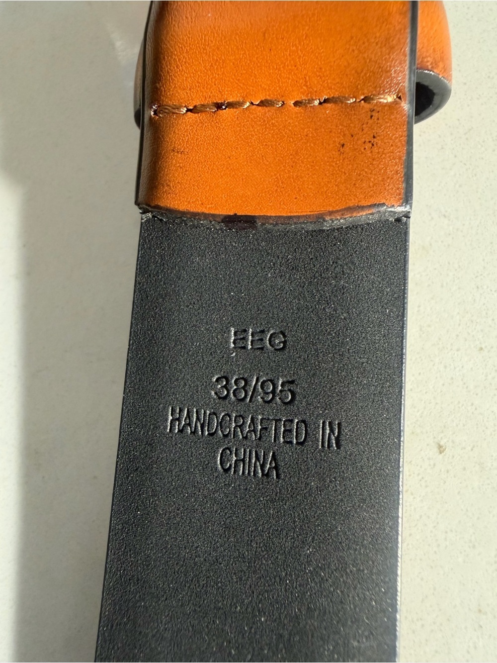 Vegan Leather Belt with Brushed Metal Buckle - Picture 4 of 6